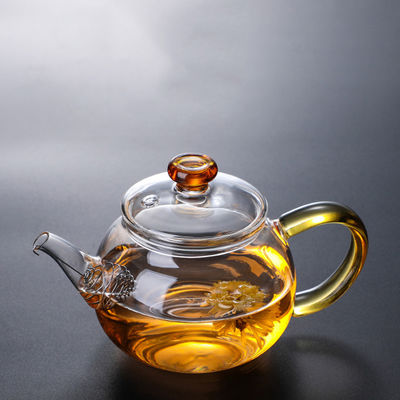 Высоким чайник закаленный боросиликатом стеклянный, зацветая прозрачный набор чая поставщик
