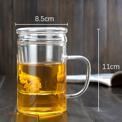 Прозрачная Хандмаде чашка стрейнера чая, кофе 400мл/чашка чая с фильтром поставщик