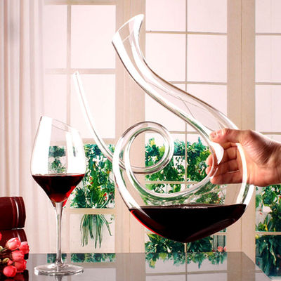 Современный графинчик выдувного стекла руки, ясный стеклянный графинчик вина плоского дна поставщик