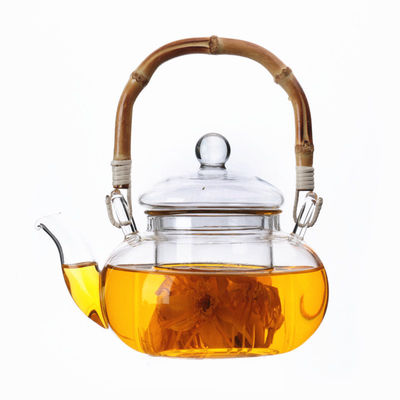 Чайник кофе/чая ясный стеклянный с бамбуковым предохранением от термального удара ручки поставщик