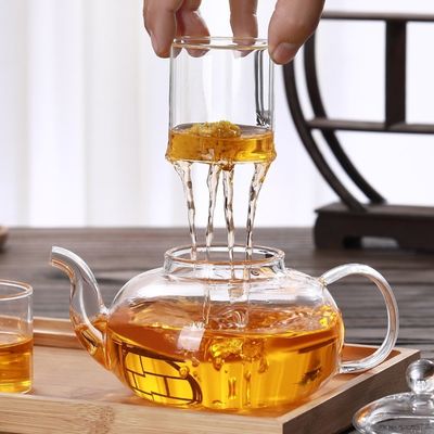 Домашний ясный стеклянный чайник, зацветая чайник термостойкого стекла свободных лист поставщик