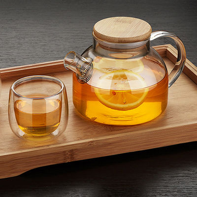 Большой Споут 1000мл освобождает чайник воды стеклянного чайника безопасный с бамбуковой крышкой поставщик