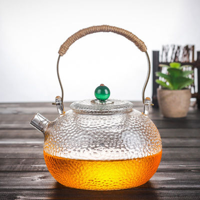 Чайник теплостойкой ясности эмали стеклянный для зацветая размера таможни чая/кофе поставщик