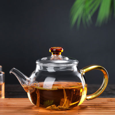 Высоким чайник закаленный боросиликатом стеклянный, зацветая прозрачный набор чая поставщик
