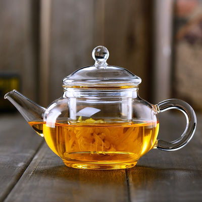 Здоровый стеклянный чайник Инфузер чая, теплостойкий полностью стеклянный чайник с фильтром поставщик