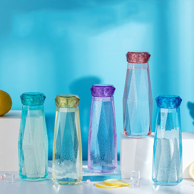 Прозрачные стеклянные бутылки питьевой воды, стеклянная бутылка спорт с крышкой диаманта поставщик