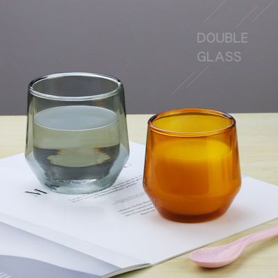 Двойной боросиликатное стекло кофейной чашки Тхэрмос стены стеклянной дунутое рукой материальное поставщик