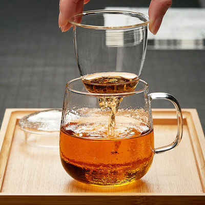 Подгонянный материал боросиликатного стекла стеклянной чашки Инфузер чая одиночный служа поставщик