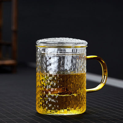 Наборы чашки Инфузер чая стекла Пырекс доказательства жары с ремеслом крышки дунутым рукой поставщик