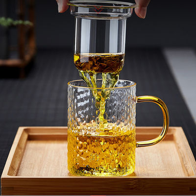 Наборы чашки Инфузер чая стекла Пырекс доказательства жары с ремеслом крышки дунутым рукой поставщик
