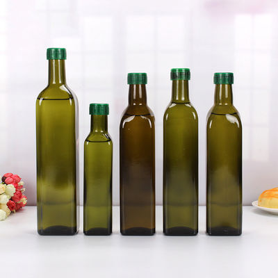 Пустая квадратная темная ая-зелен стеклянная бутылка, Круэт оливкового масла Эко дружелюбный стеклянный поставщик