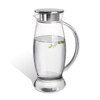 Кувшин воды чая со льдом 50 Оз стеклянный с крышкой/Споут нержавеющей стали легкими для использования поставщик