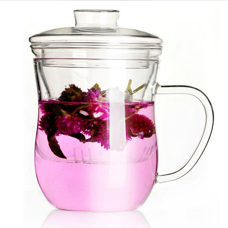 Стеклянная чашка Инфузер чая темного защитного стекла подгоняла логотип для офиса/перемещения поставщик