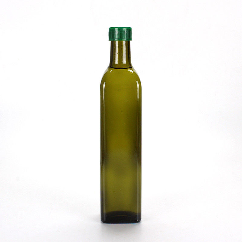 Пустая квадратная темная ая-зелен стеклянная бутылка, Круэт оливкового масла Эко дружелюбный стеклянный поставщик